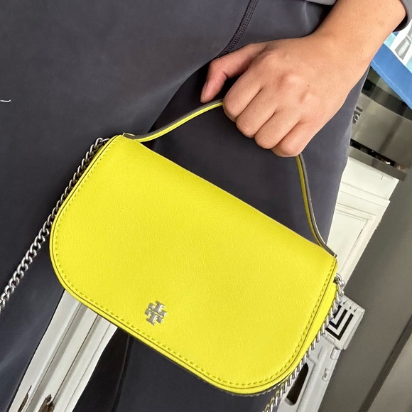 New Tory Burch EMERSON TOP HANDLE CROSSBODY TUSCAN YELLOW - Picture 9 of 10
